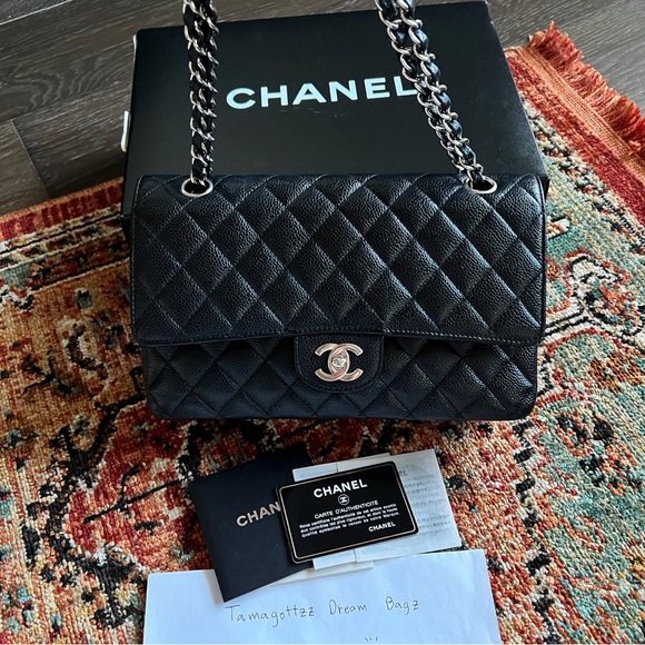 Chanel Classic Medium Black Caviar Double Flap Bag - Picture 4 of 12